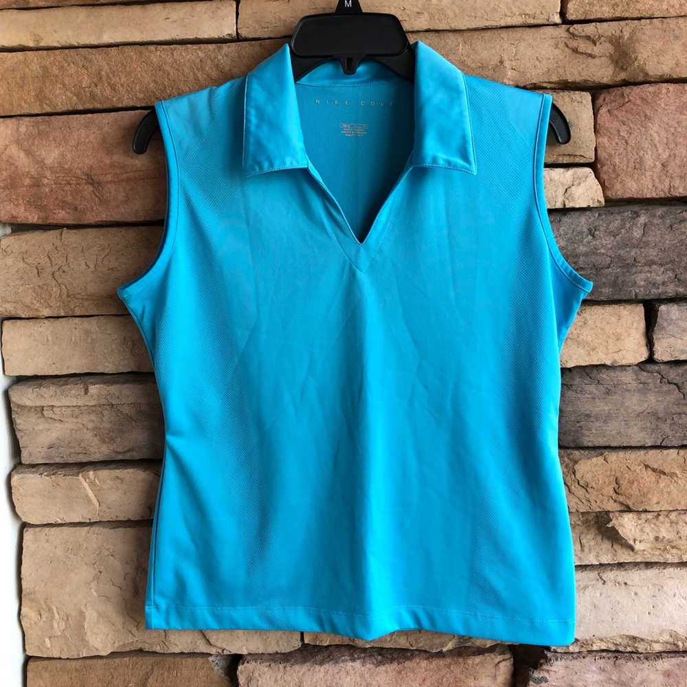 Nike blue Sleeveless collared active golf shirt Like New Medium